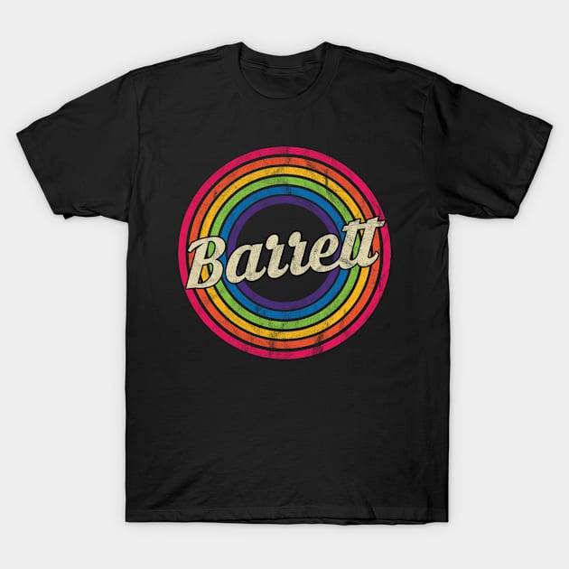 Barrett - Retro Rainbow Faded-Style T-Shirt by MaydenArt